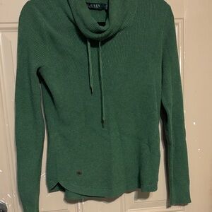 LAUREN Ralph Lauren/Small /Green Mock Turtle Sweater 100% Cotton